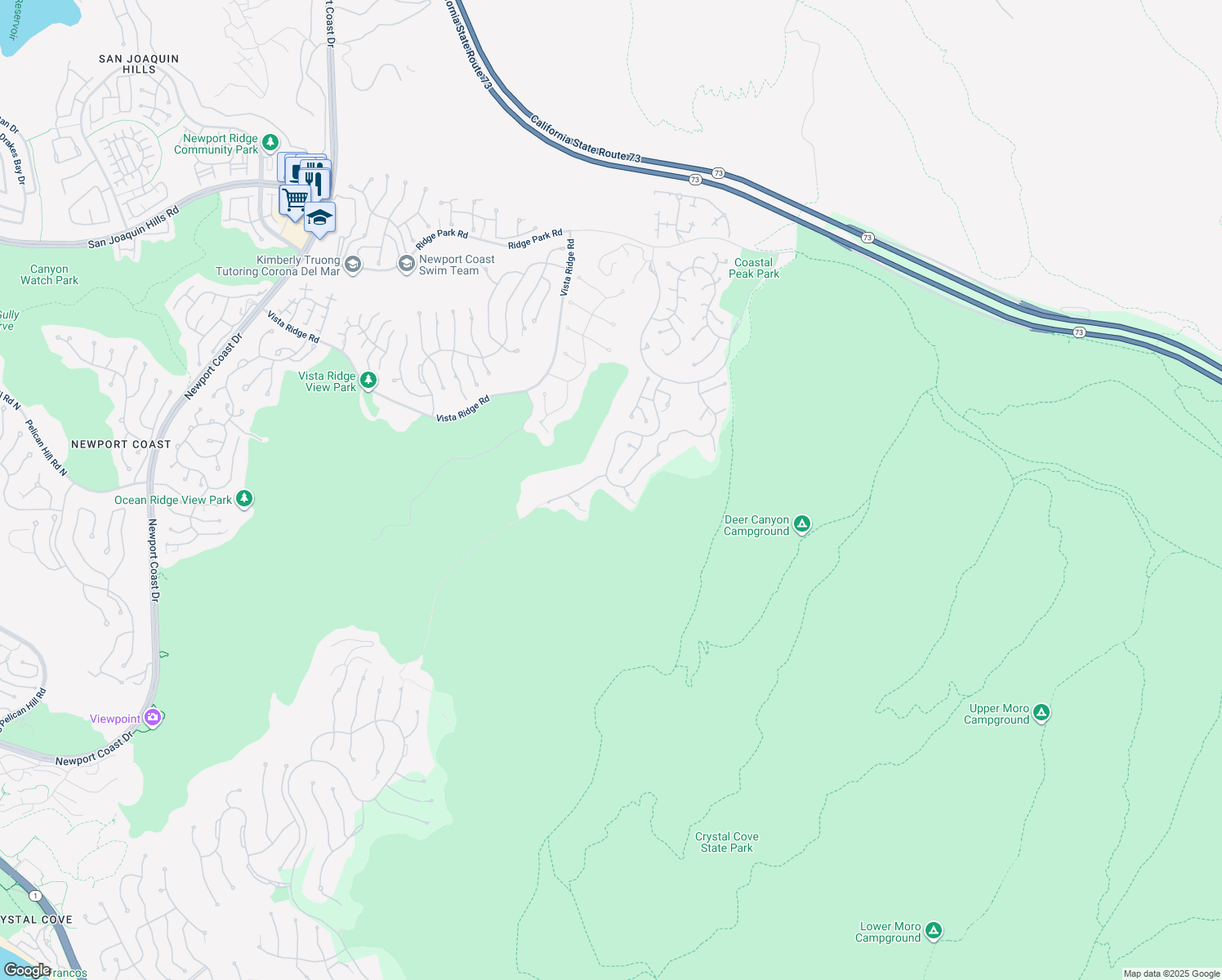 map of restaurants, bars, coffee shops, grocery stores, and more near 27 Pacific Mist in Newport Beach