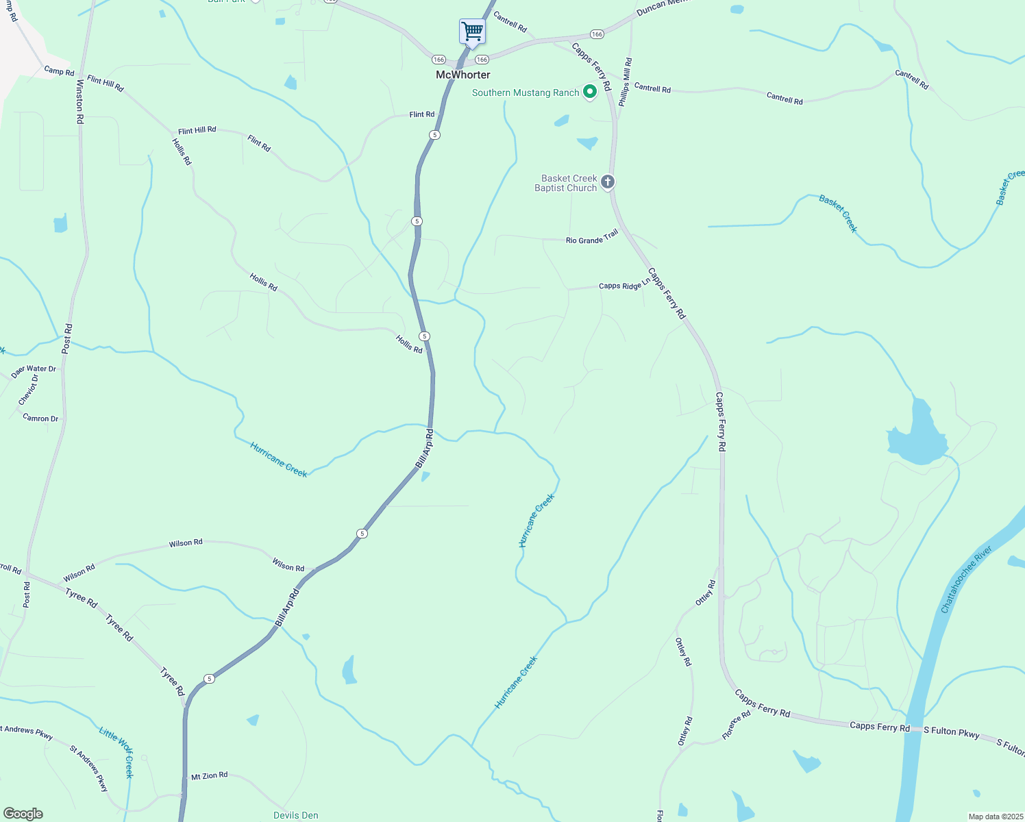 map of restaurants, bars, coffee shops, grocery stores, and more near 7449 Waterview Cove in Douglasville