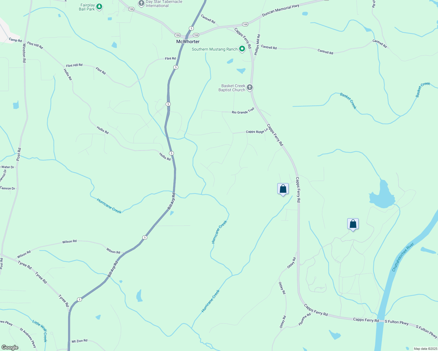 map of restaurants, bars, coffee shops, grocery stores, and more near 7474 Waterview Cove in Douglasville