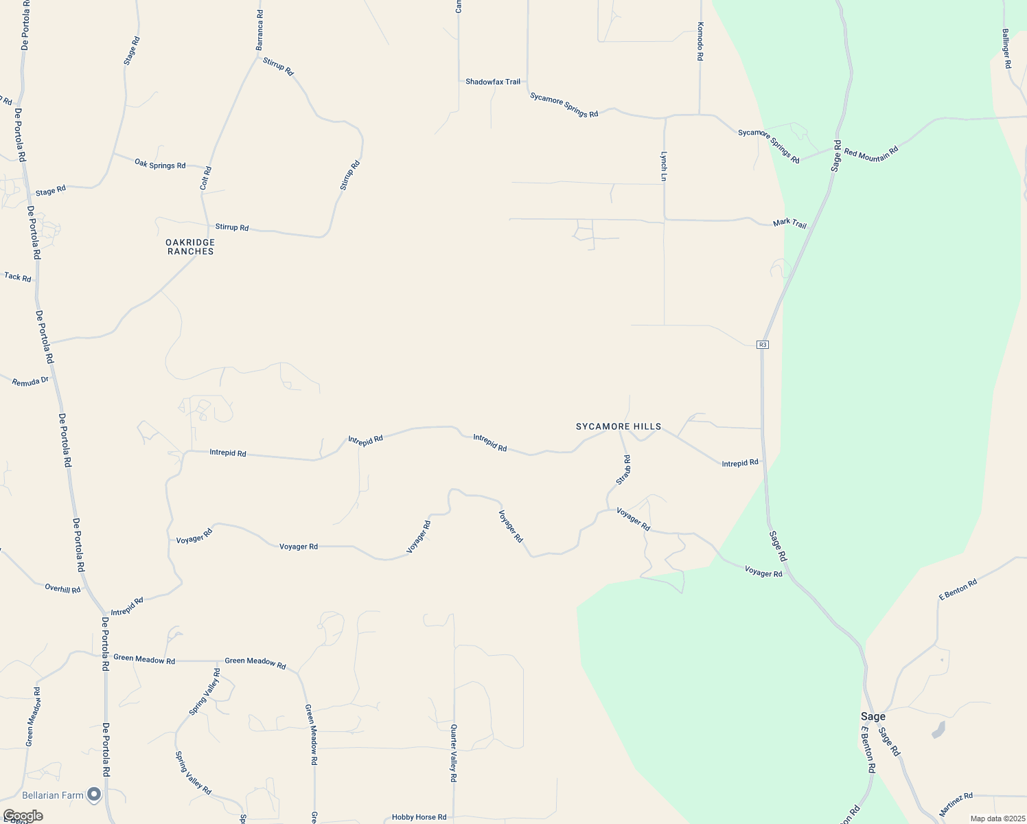 map of restaurants, bars, coffee shops, grocery stores, and more near Intrepid Road in Hemet