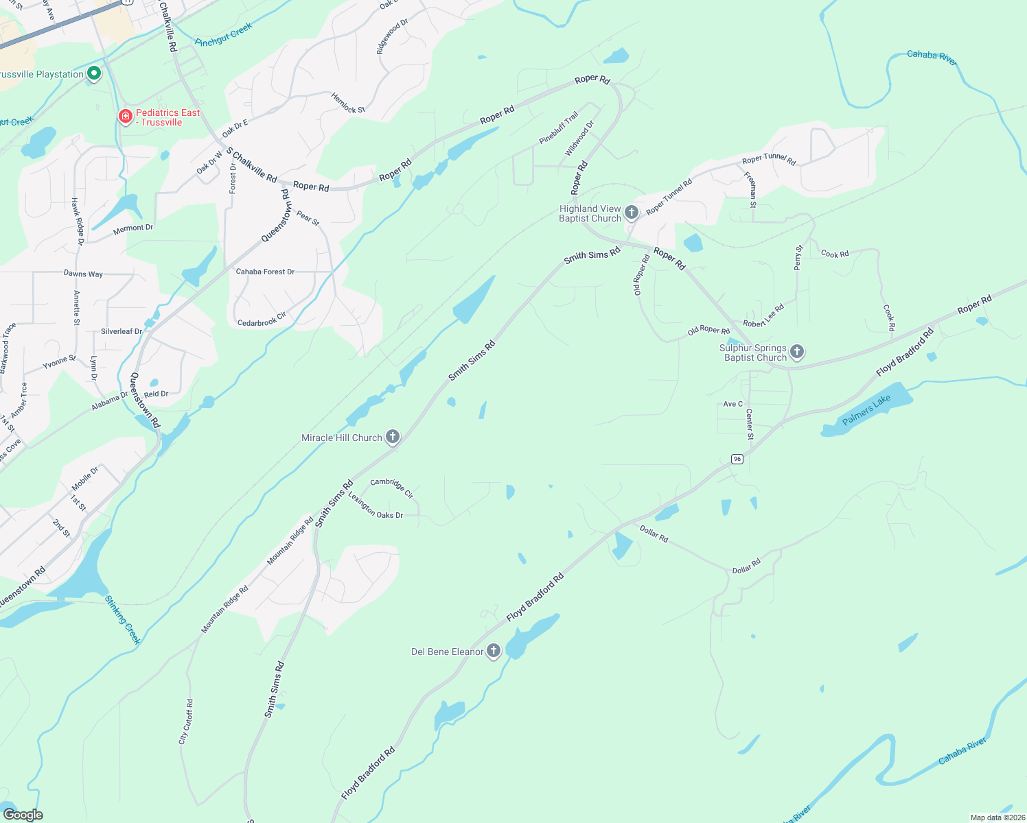 map of restaurants, bars, coffee shops, grocery stores, and more near 3380 Cooks Moore Road in Trussville
