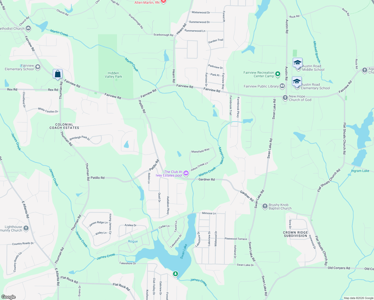 map of restaurants, bars, coffee shops, grocery stores, and more near 329 Mansfield Way in Stockbridge