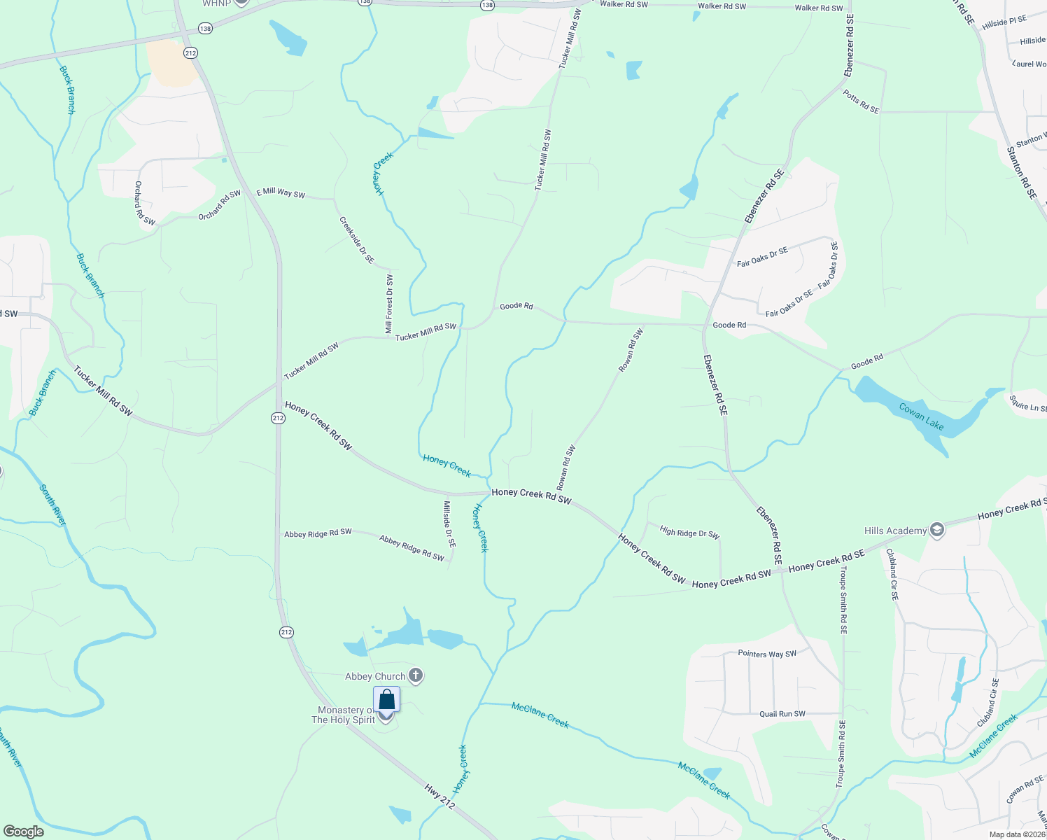 map of restaurants, bars, coffee shops, grocery stores, and more near 1628 Golden Creek Court Southwest in Conyers