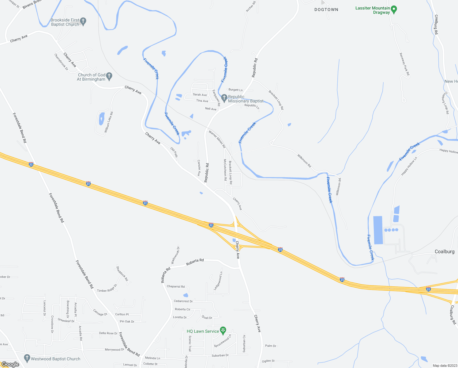 map of restaurants, bars, coffee shops, grocery stores, and more near 1958 McCutcheon Road in Birmingham