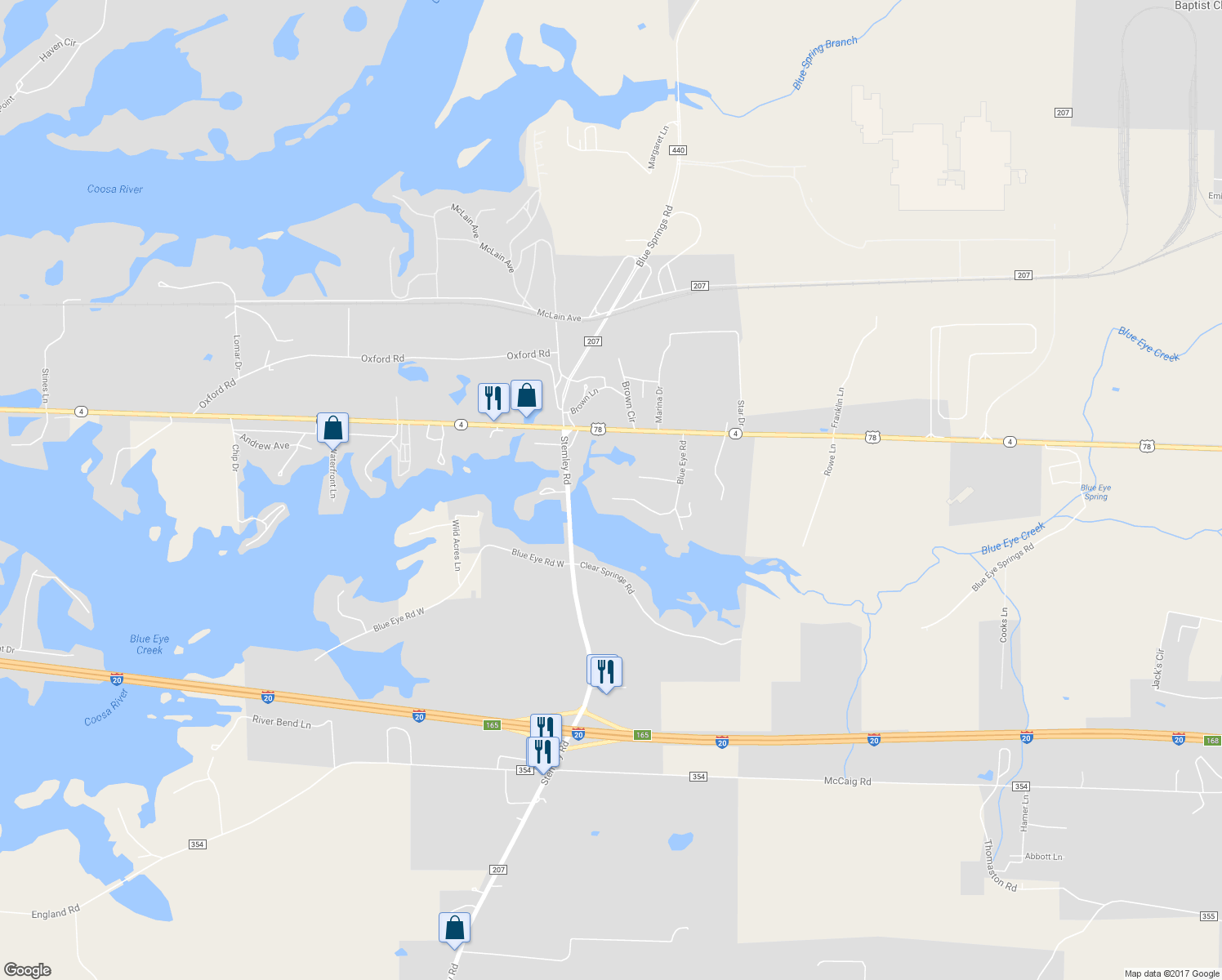 map of restaurants, bars, coffee shops, grocery stores, and more near 45582 U.S. 78 in Lincoln