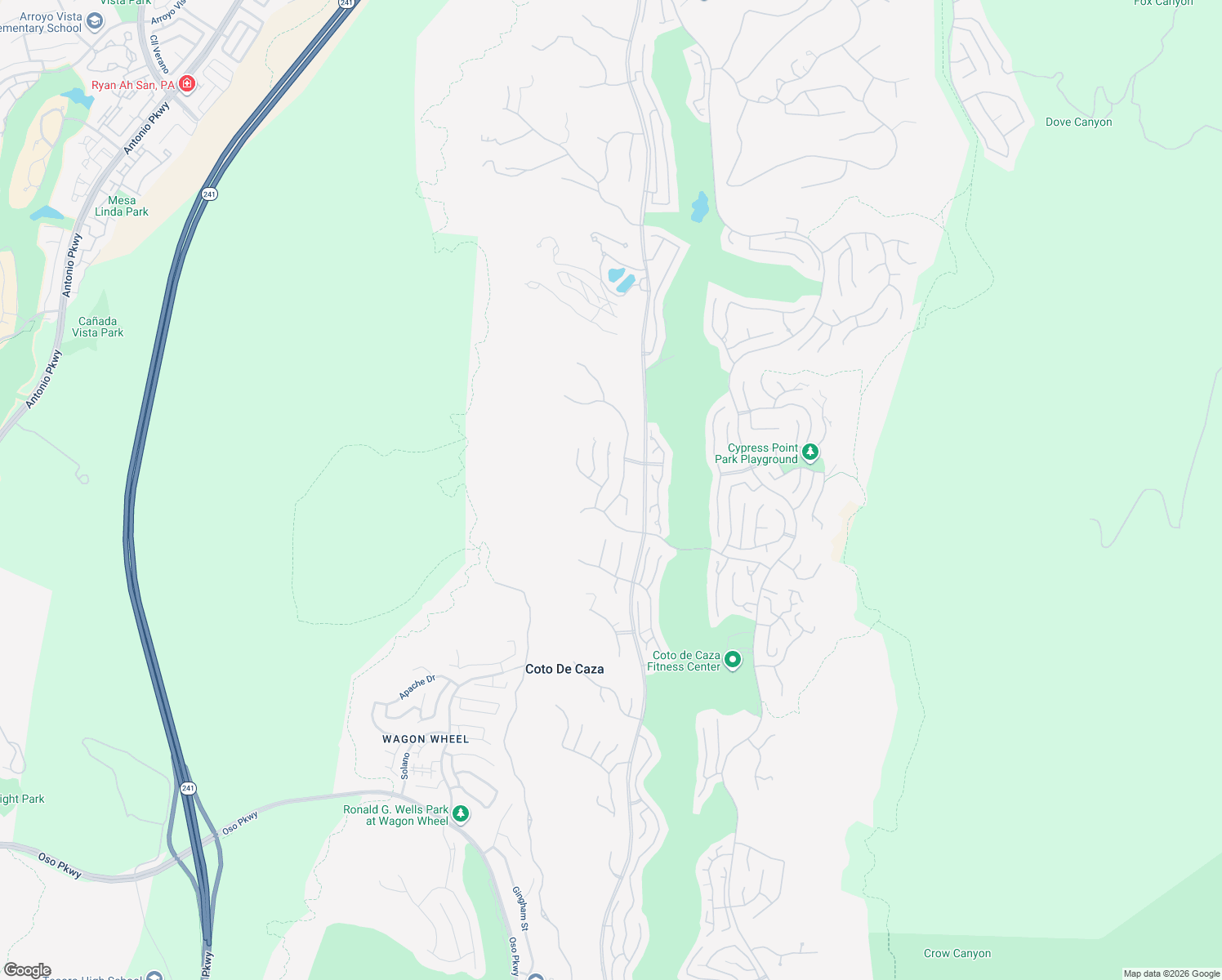 map of restaurants, bars, coffee shops, grocery stores, and more near 12 Hunter in Coto de Caza