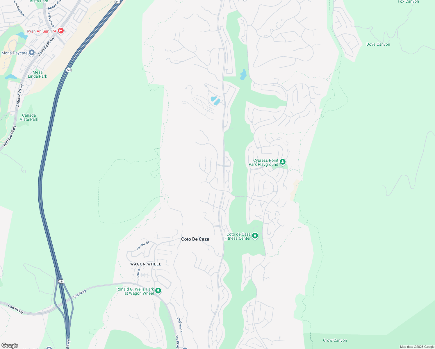 map of restaurants, bars, coffee shops, grocery stores, and more near 22 Palomino in Coto de Caza