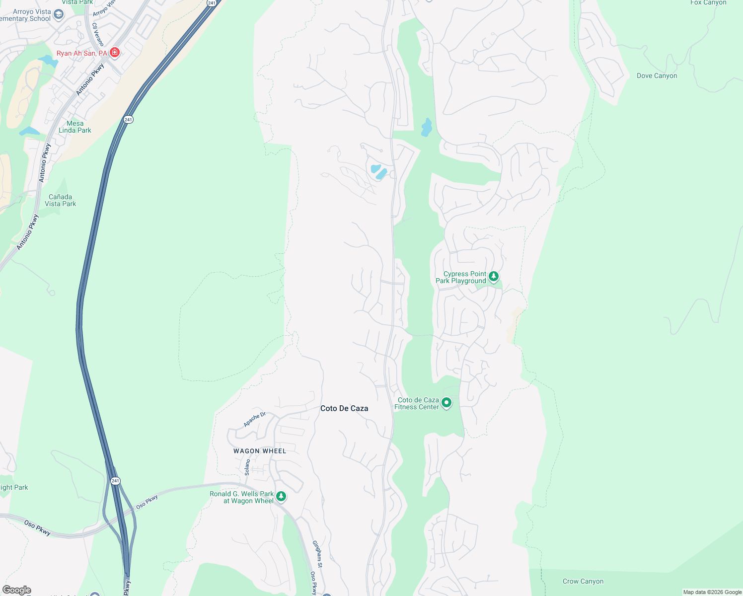 map of restaurants, bars, coffee shops, grocery stores, and more near 12 Hunter in Coto de Caza