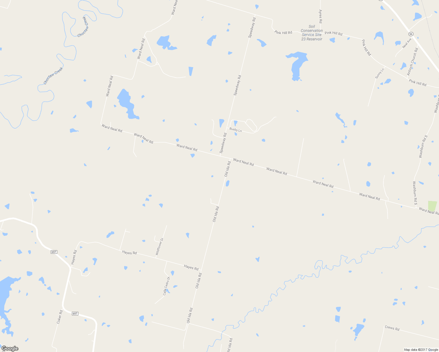 map of restaurants, bars, coffee shops, grocery stores, and more near 129 Old Ida Road in Sherman