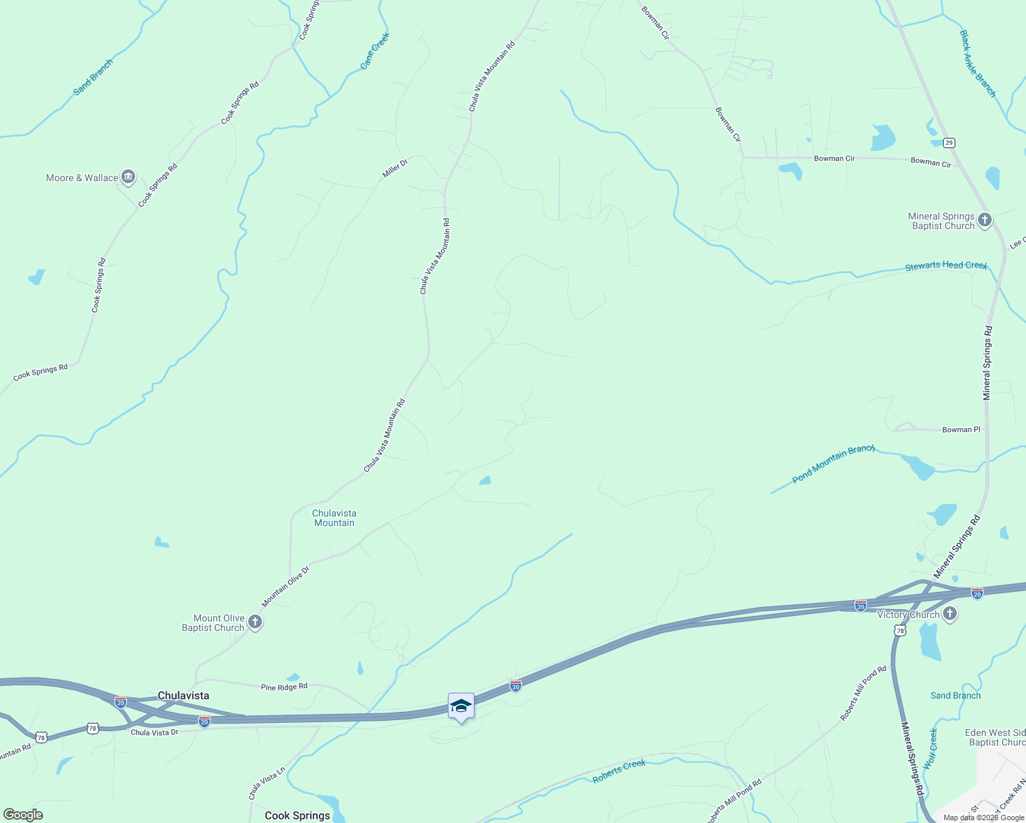 map of restaurants, bars, coffee shops, grocery stores, and more near 225 Graham Road in Pell City