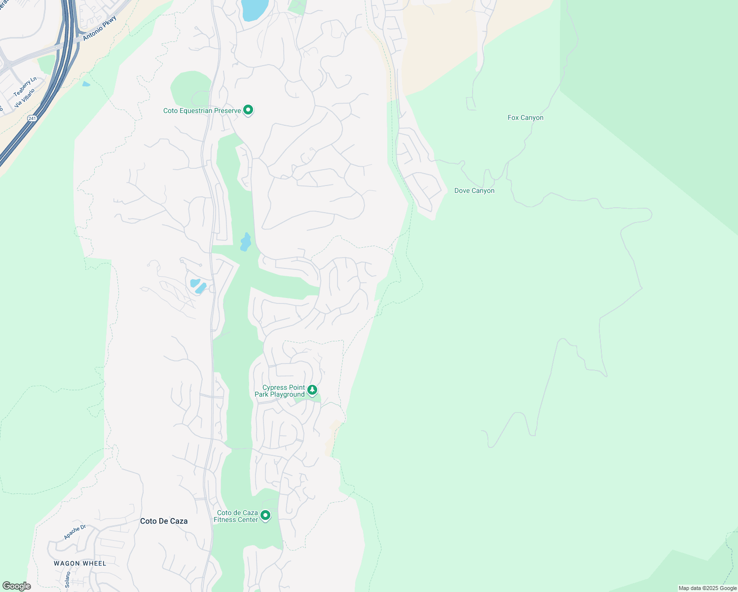 map of restaurants, bars, coffee shops, grocery stores, and more near 6 Eastridge in Trabuco Canyon