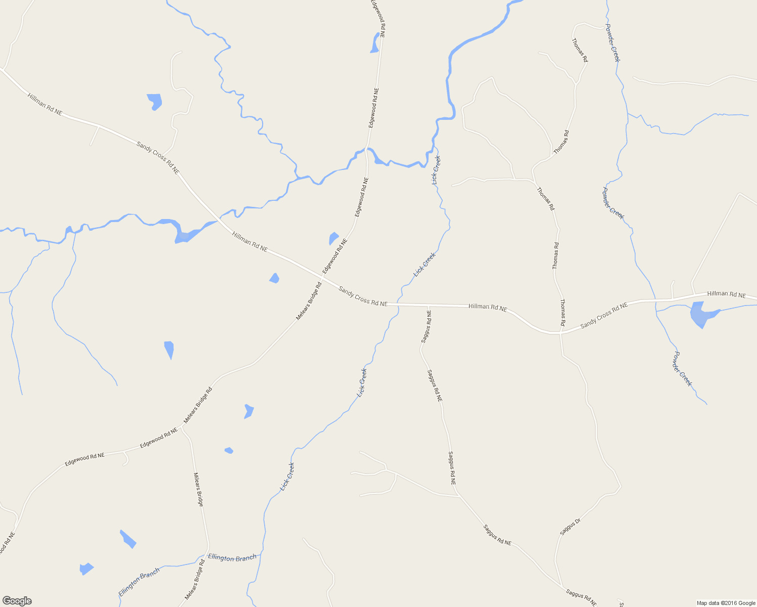 map of restaurants, bars, coffee shops, grocery stores, and more near Sandy Cross Road Northeast in Crawfordville