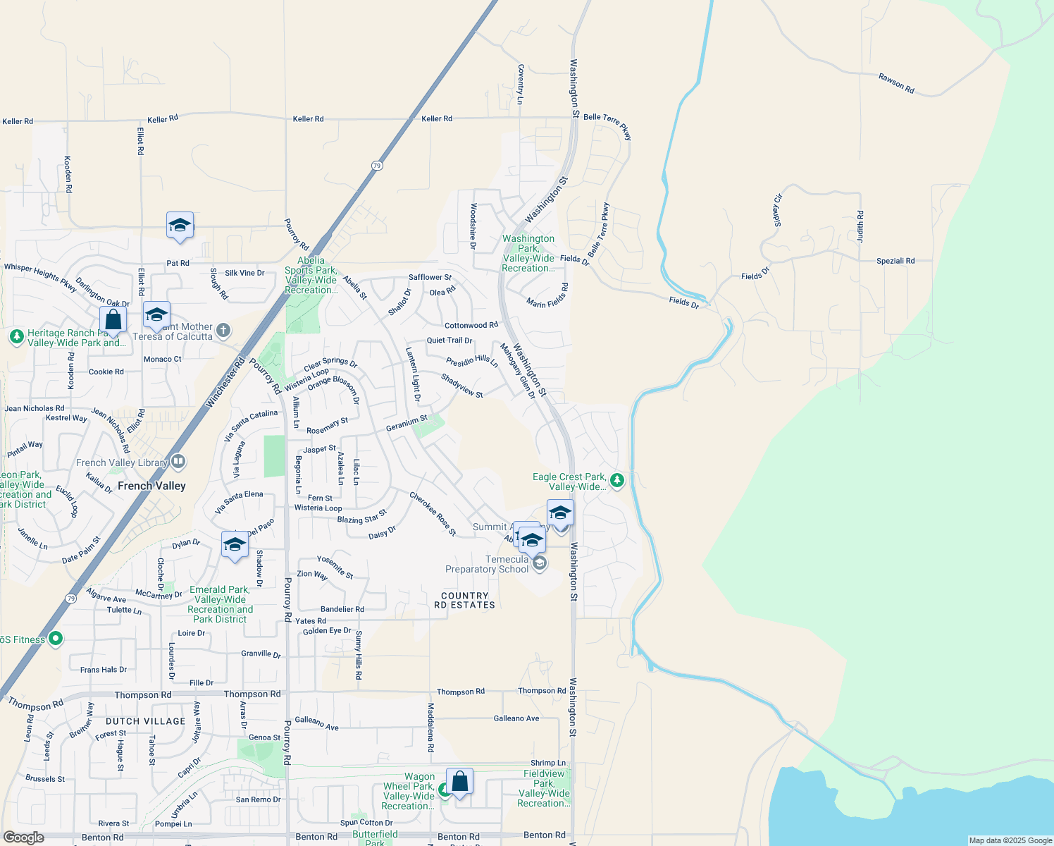 map of restaurants, bars, coffee shops, grocery stores, and more near 32805 Tulip Ranch Circle in Winchester
