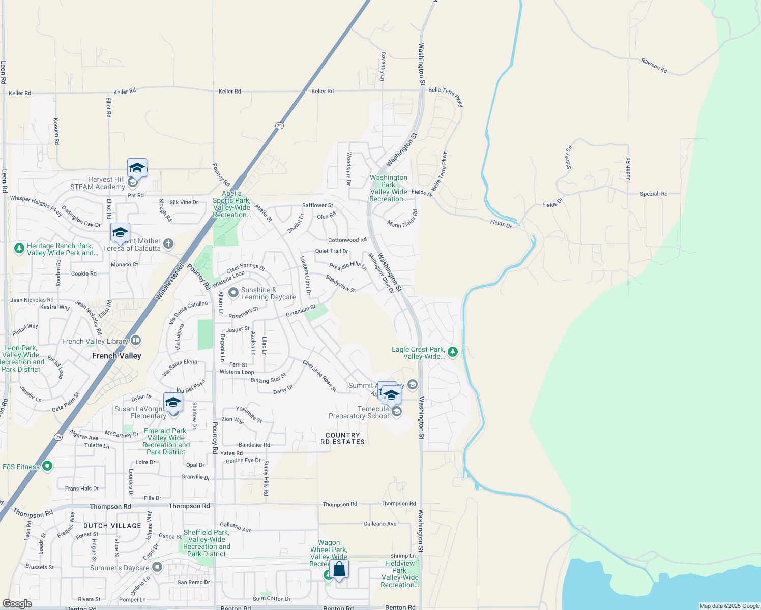 map of restaurants, bars, coffee shops, grocery stores, and more near 32800 Tulip Ranch Circle in Winchester