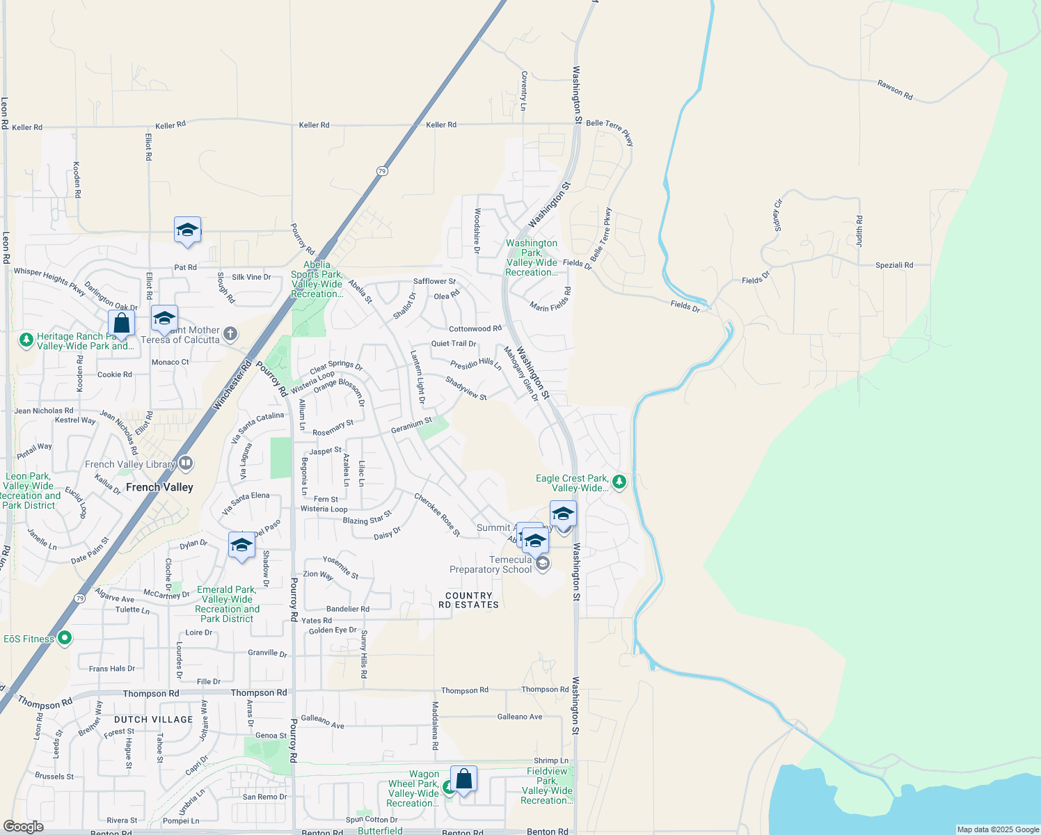 map of restaurants, bars, coffee shops, grocery stores, and more near 32800 Tulip Ranch Circle in Winchester