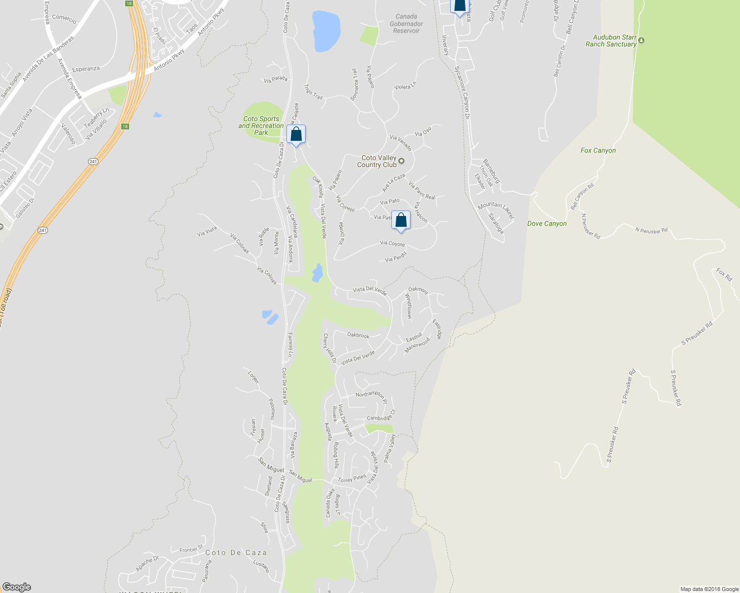map of restaurants, bars, coffee shops, grocery stores, and more near 10 Alicante in Trabuco Canyon