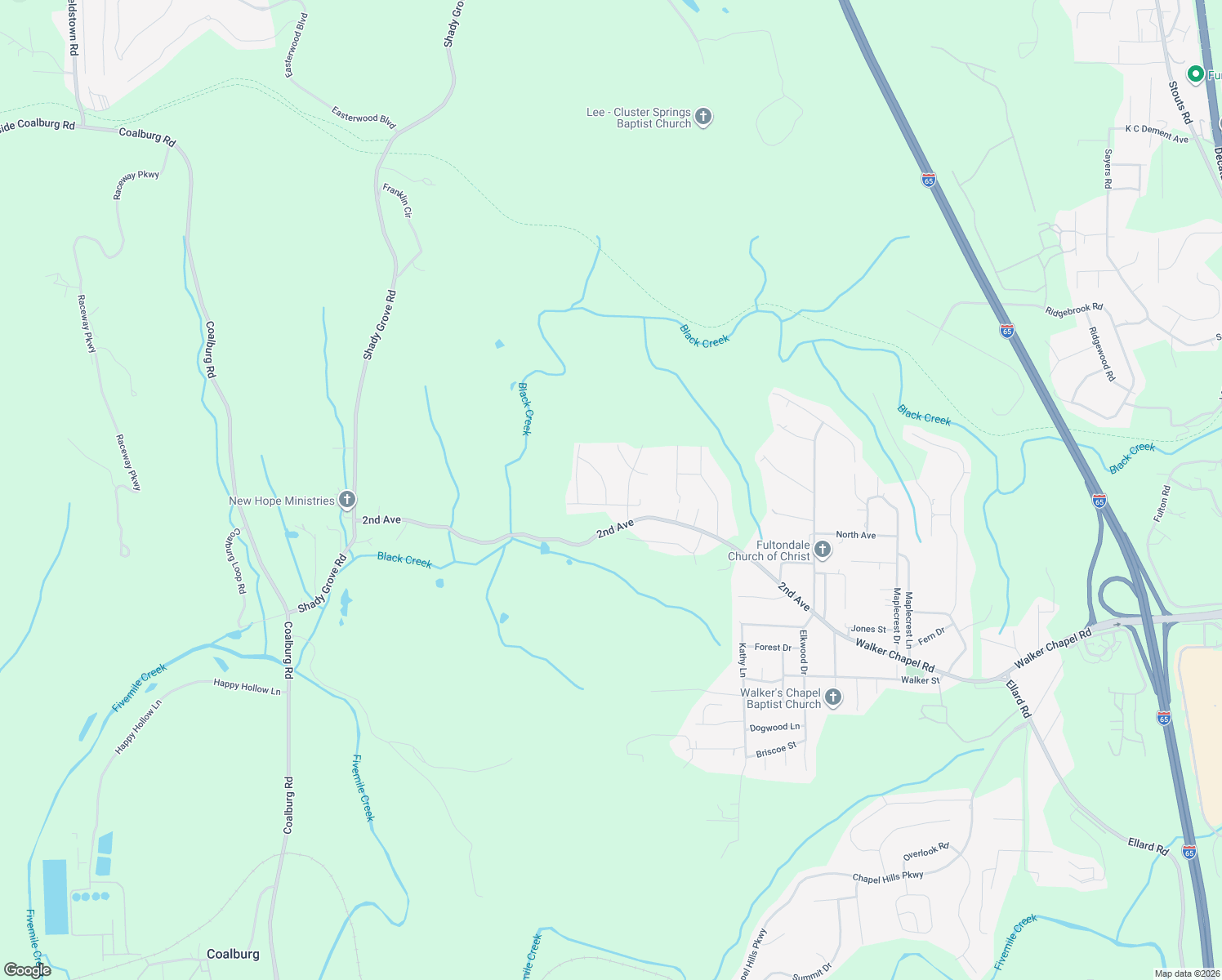 map of restaurants, bars, coffee shops, grocery stores, and more near 3705 Hightower Avenue in Fultondale