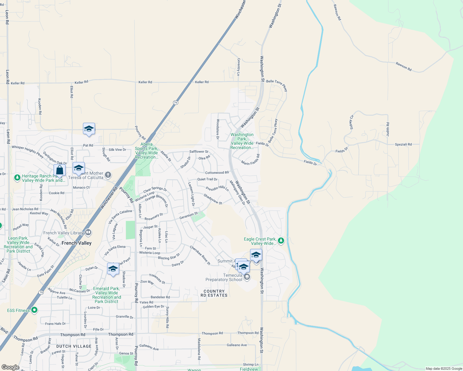 map of restaurants, bars, coffee shops, grocery stores, and more near 35115 Mahogany Glen Drive in Winchester