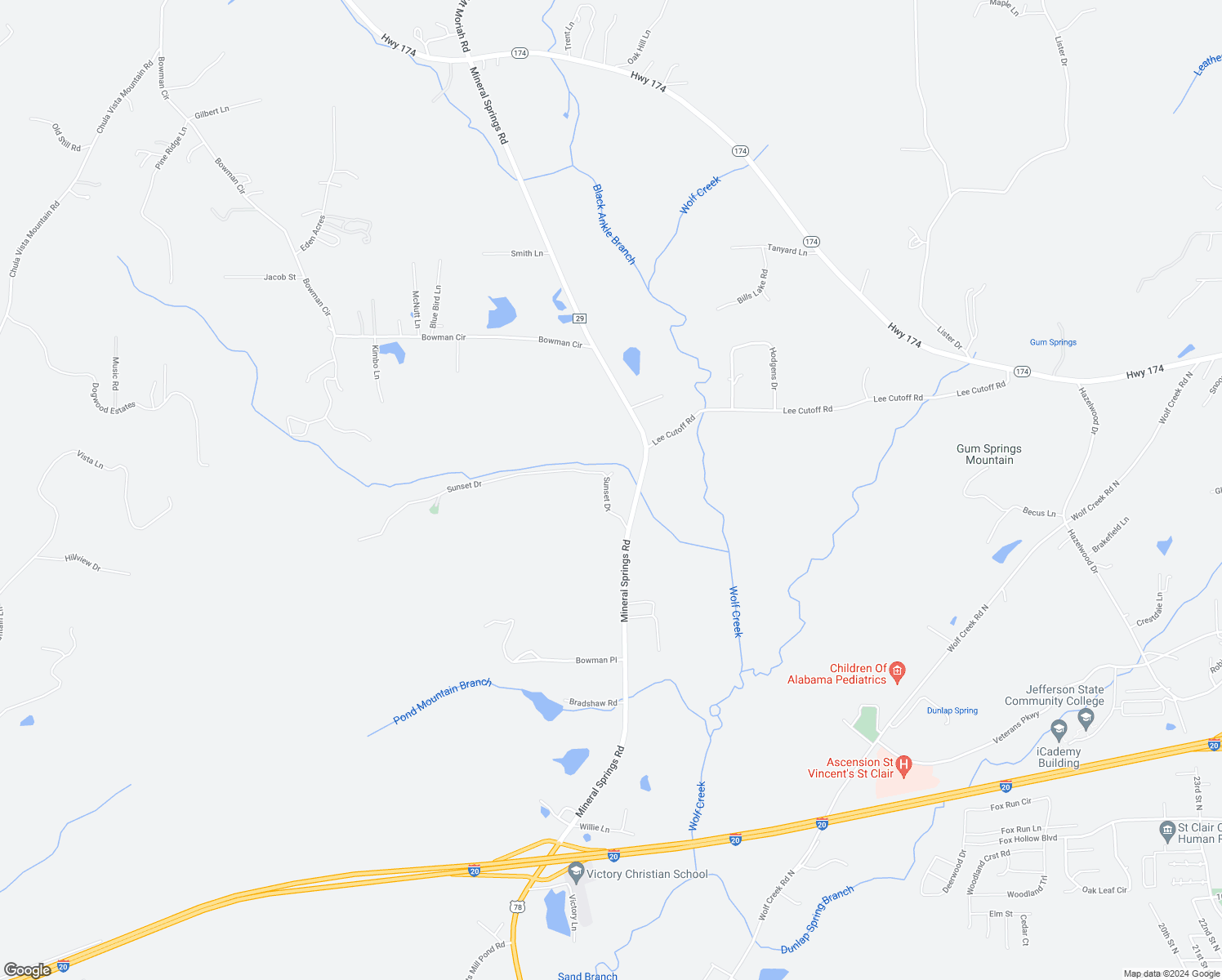 map of restaurants, bars, coffee shops, grocery stores, and more near 140 Sunset Drive in Pell City