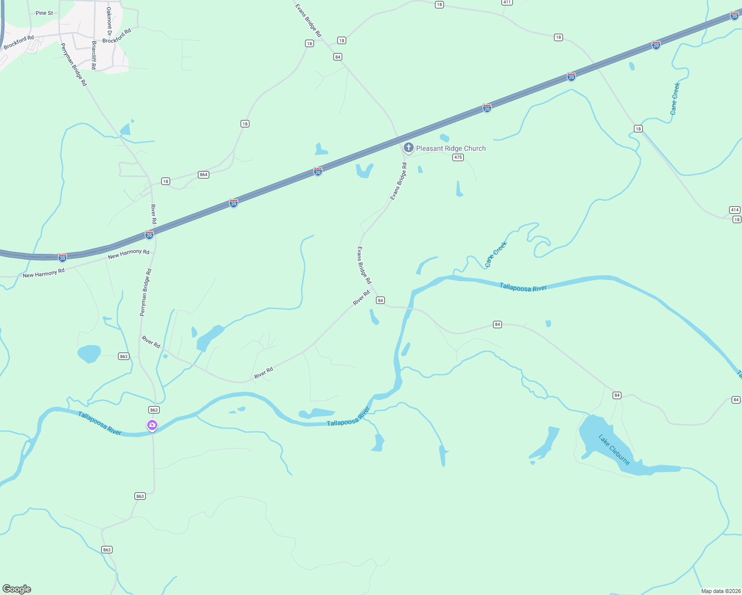 map of restaurants, bars, coffee shops, grocery stores, and more near 182-1150 River Road in Heflin