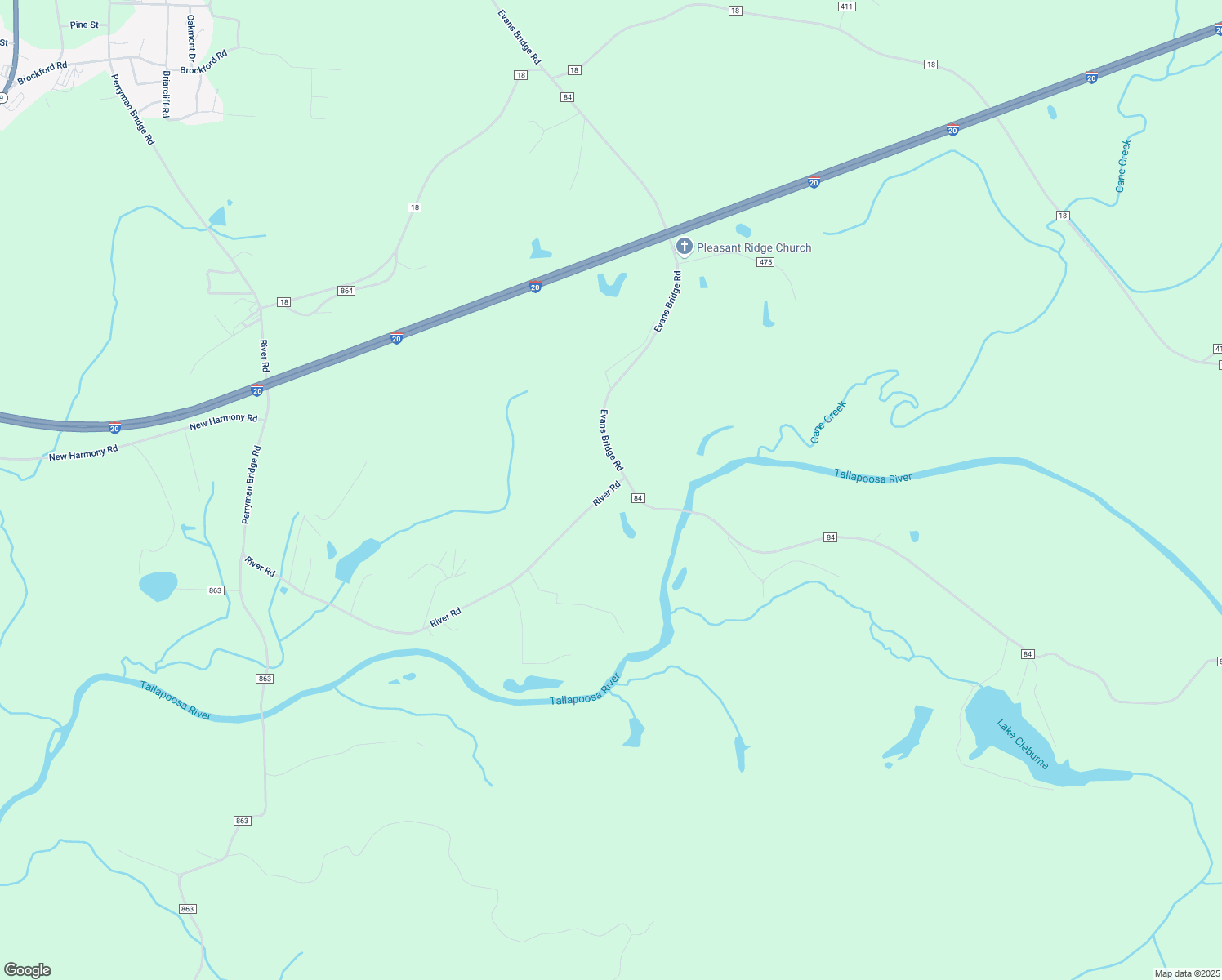 map of restaurants, bars, coffee shops, grocery stores, and more near 716 River Road in Heflin