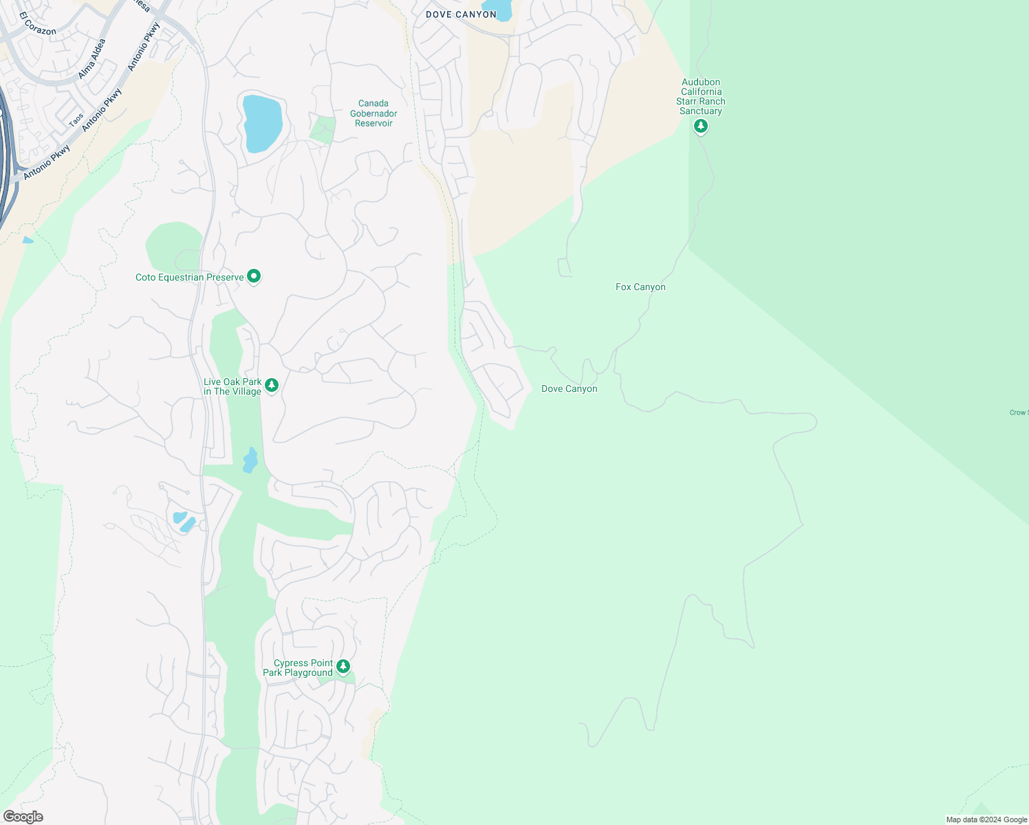 map of restaurants, bars, coffee shops, grocery stores, and more near 34 Saratoga in Trabuco Canyon