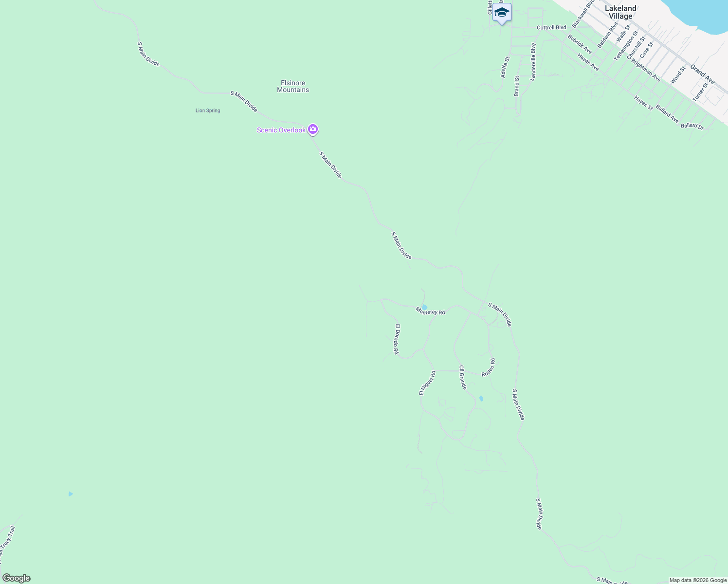 map of restaurants, bars, coffee shops, grocery stores, and more near 16970 Monterey Road in Lake Elsinore