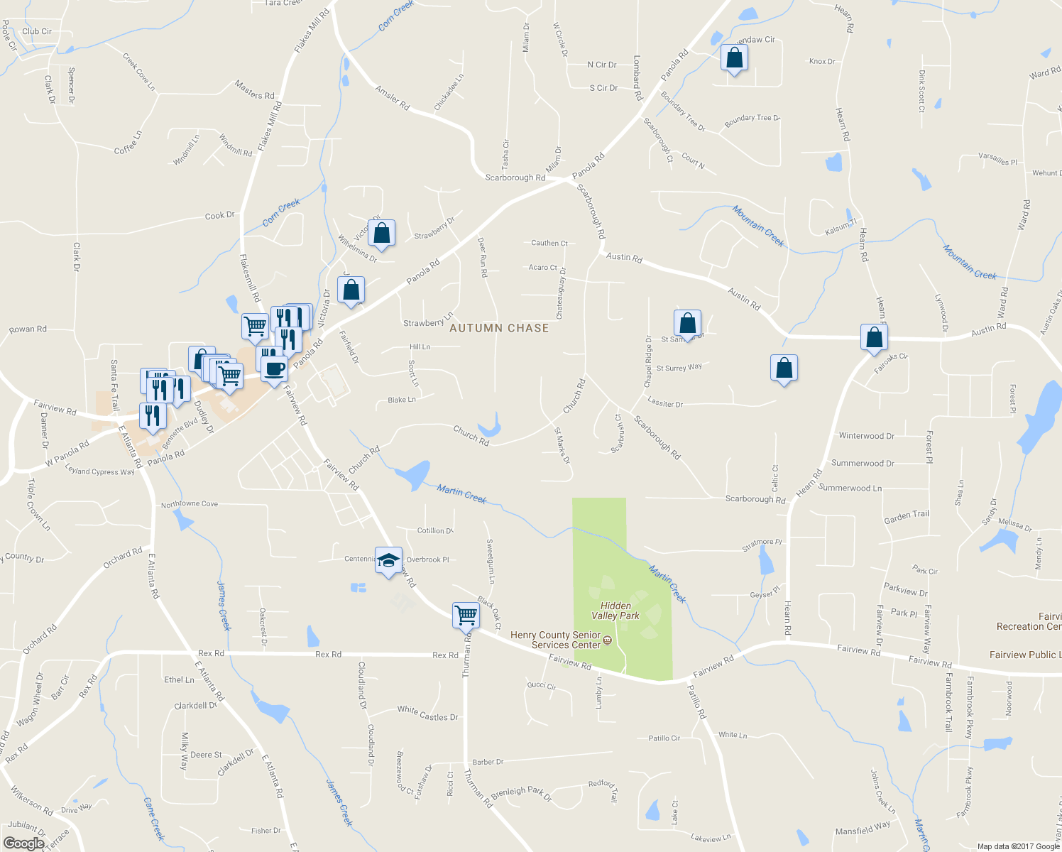 map of restaurants, bars, coffee shops, grocery stores, and more near 331 Church Road in Stockbridge