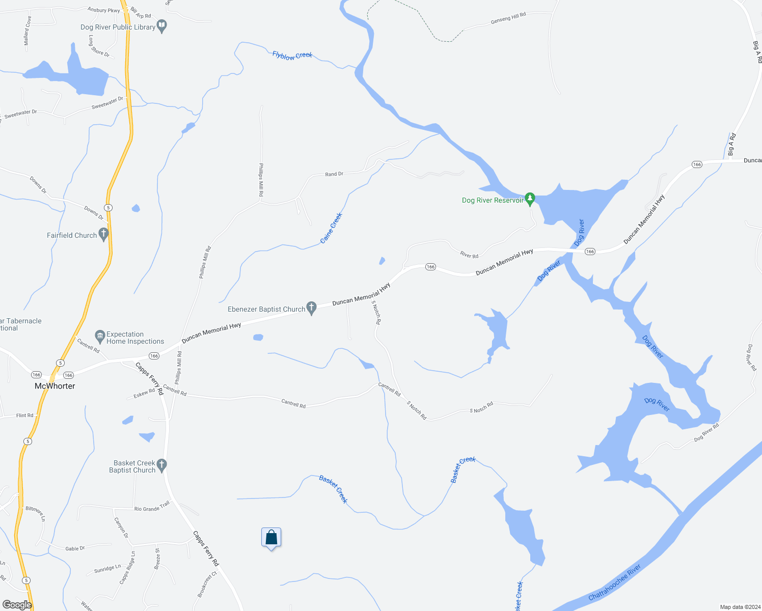 map of restaurants, bars, coffee shops, grocery stores, and more near 6854 5 Notch Road in Douglasville