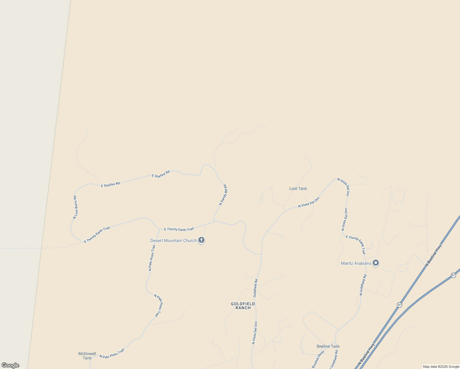 map of restaurants, bars, coffee shops, grocery stores, and more near North C Road in Fort McDowell