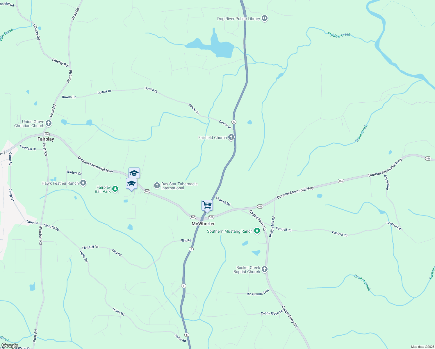 map of restaurants, bars, coffee shops, grocery stores, and more near 6861 Georgia 5 in Douglasville
