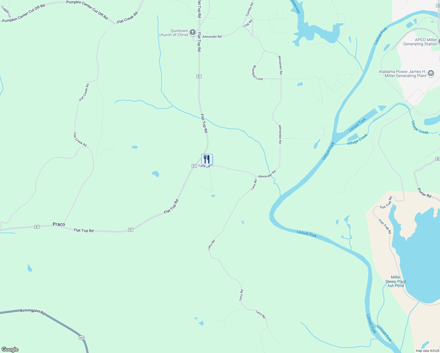 map of restaurants, bars, coffee shops, grocery stores, and more near 3908 Lacy Road in Quinton