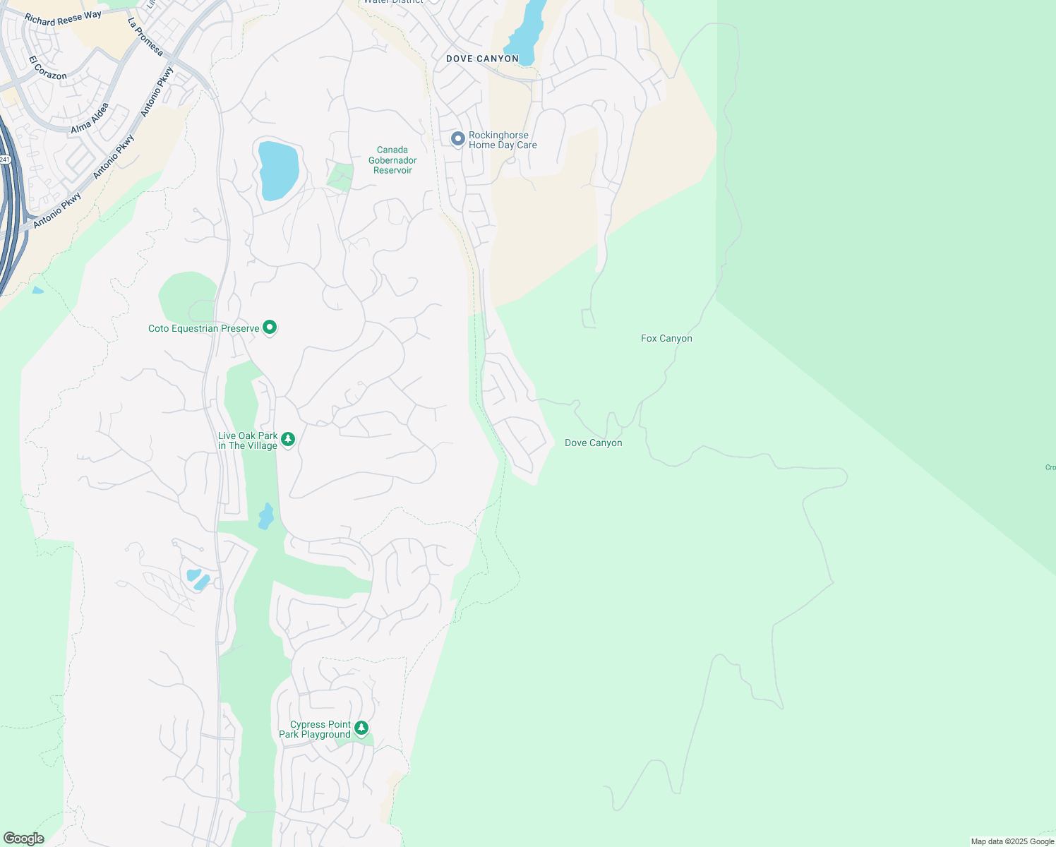 map of restaurants, bars, coffee shops, grocery stores, and more near 21 Mountain Laurel in Trabuco Canyon