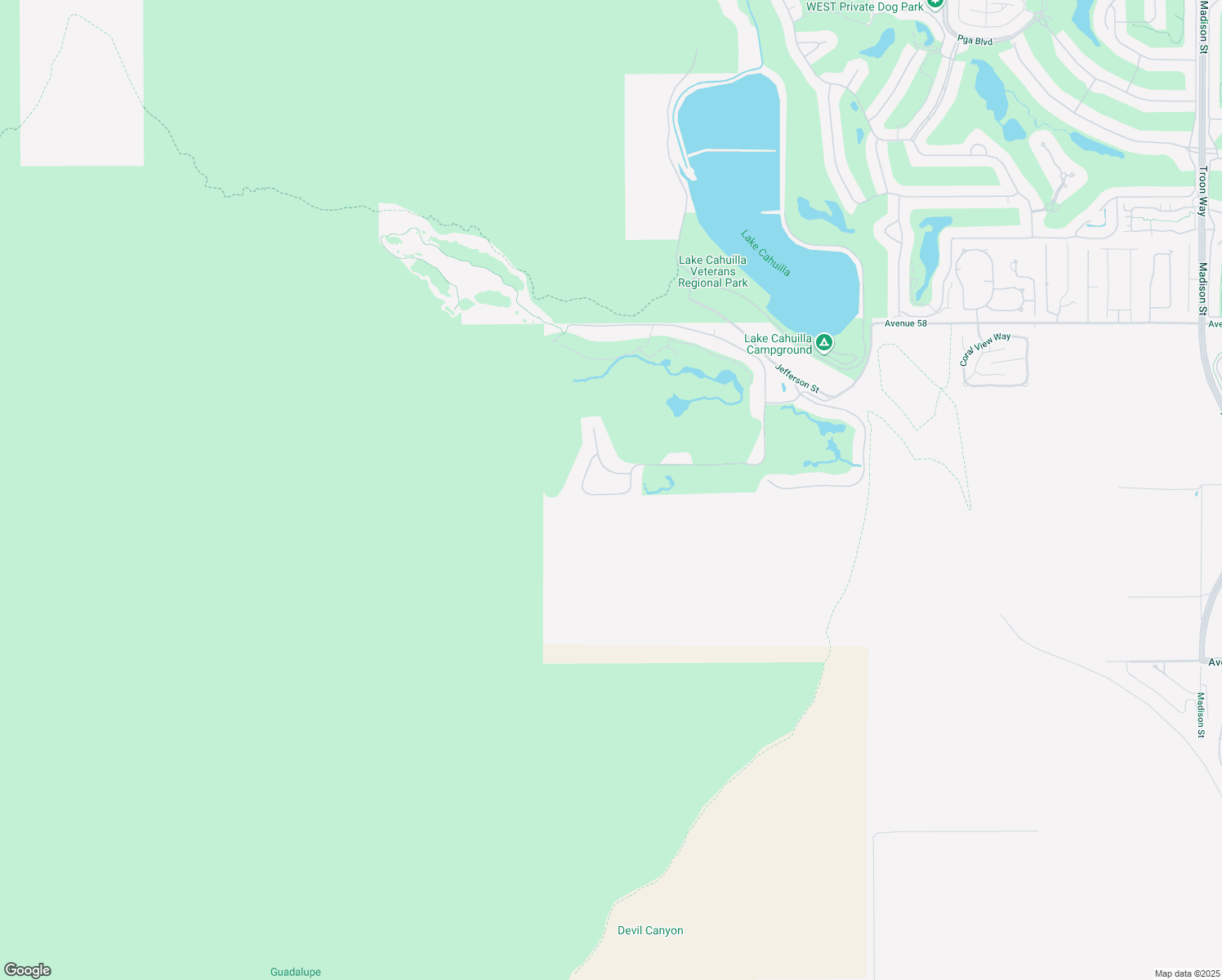 map of restaurants, bars, coffee shops, grocery stores, and more near 79212 Tom Fazio Lane South in La Quinta