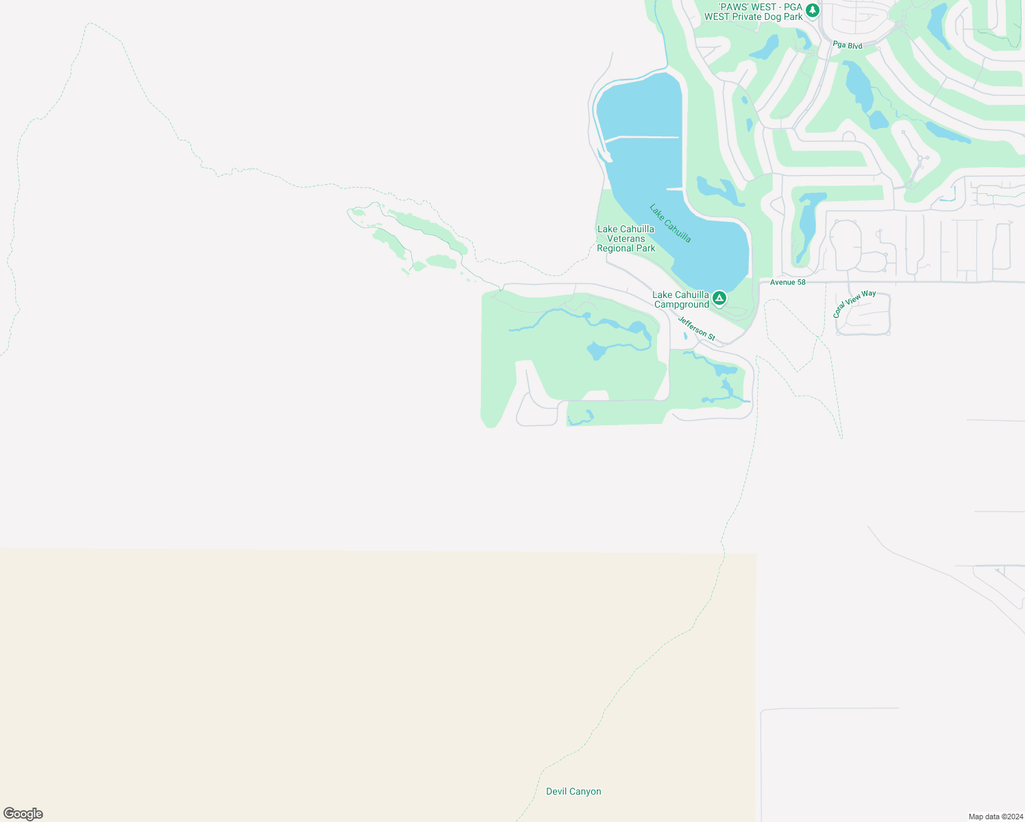 map of restaurants, bars, coffee shops, grocery stores, and more near 79091 Tom Fazio Lane South in La Quinta