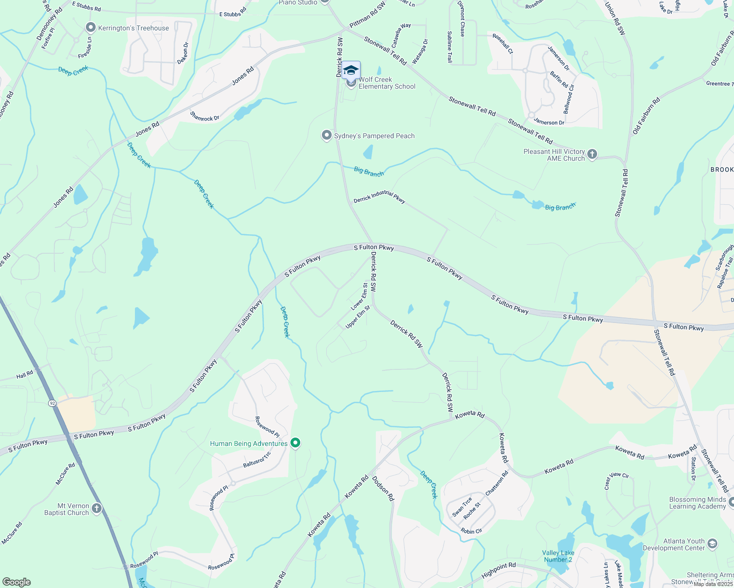 map of restaurants, bars, coffee shops, grocery stores, and more near 4948 Lower Elm Street in Atlanta