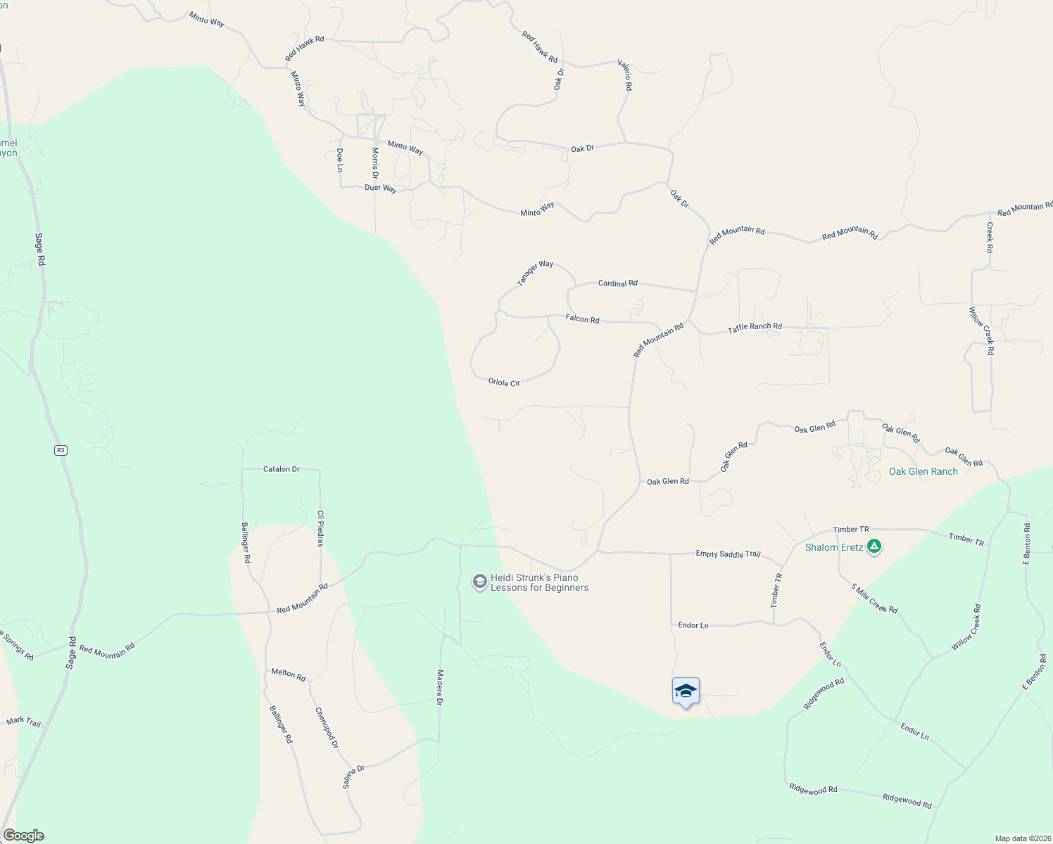 map of restaurants, bars, coffee shops, grocery stores, and more near 43175 Osage Road in Hemet