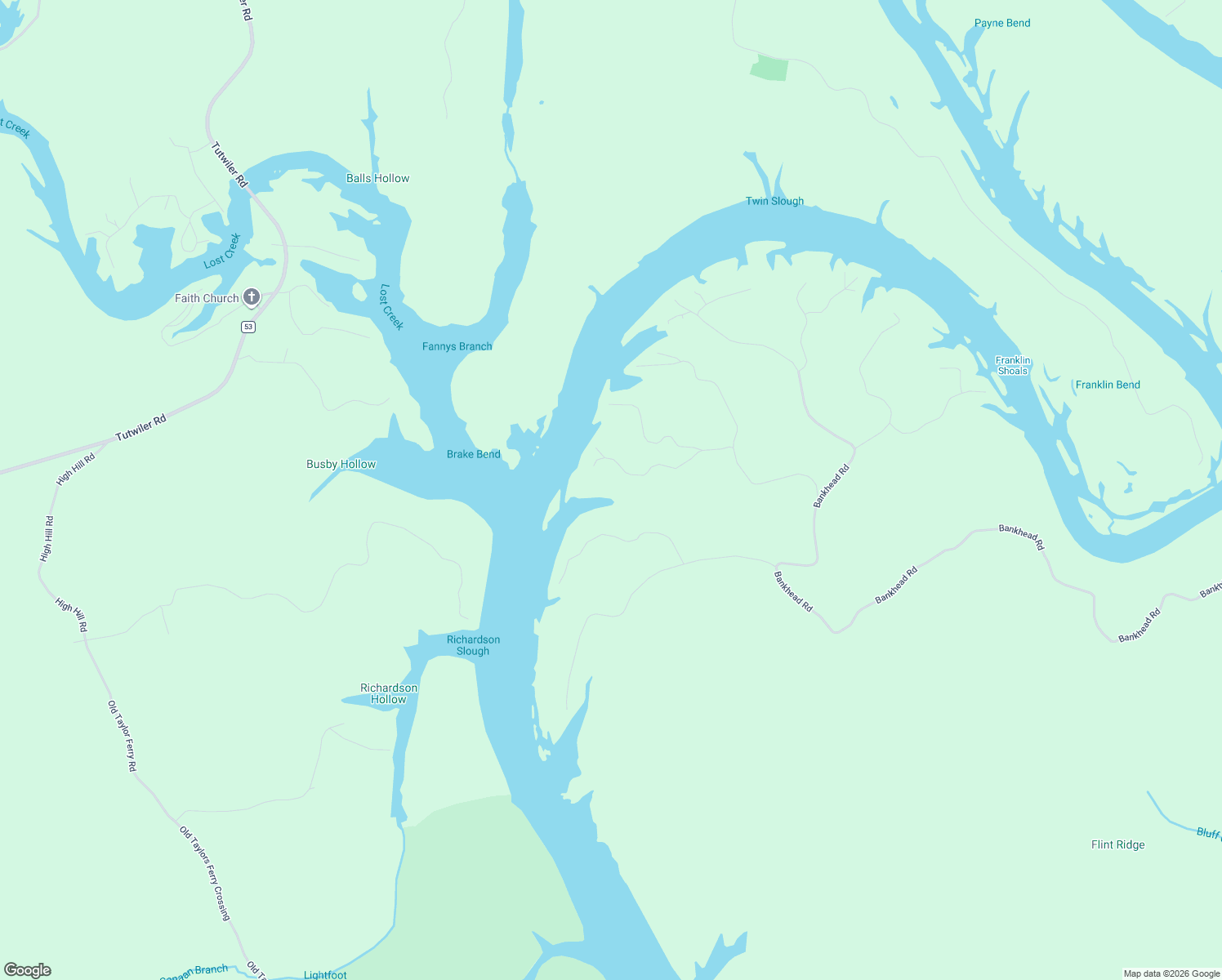 map of restaurants, bars, coffee shops, grocery stores, and more near 353 River Bend Lane in Quinton