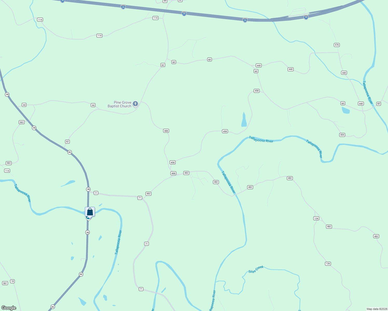 map of restaurants, bars, coffee shops, grocery stores, and more near in Heflin
