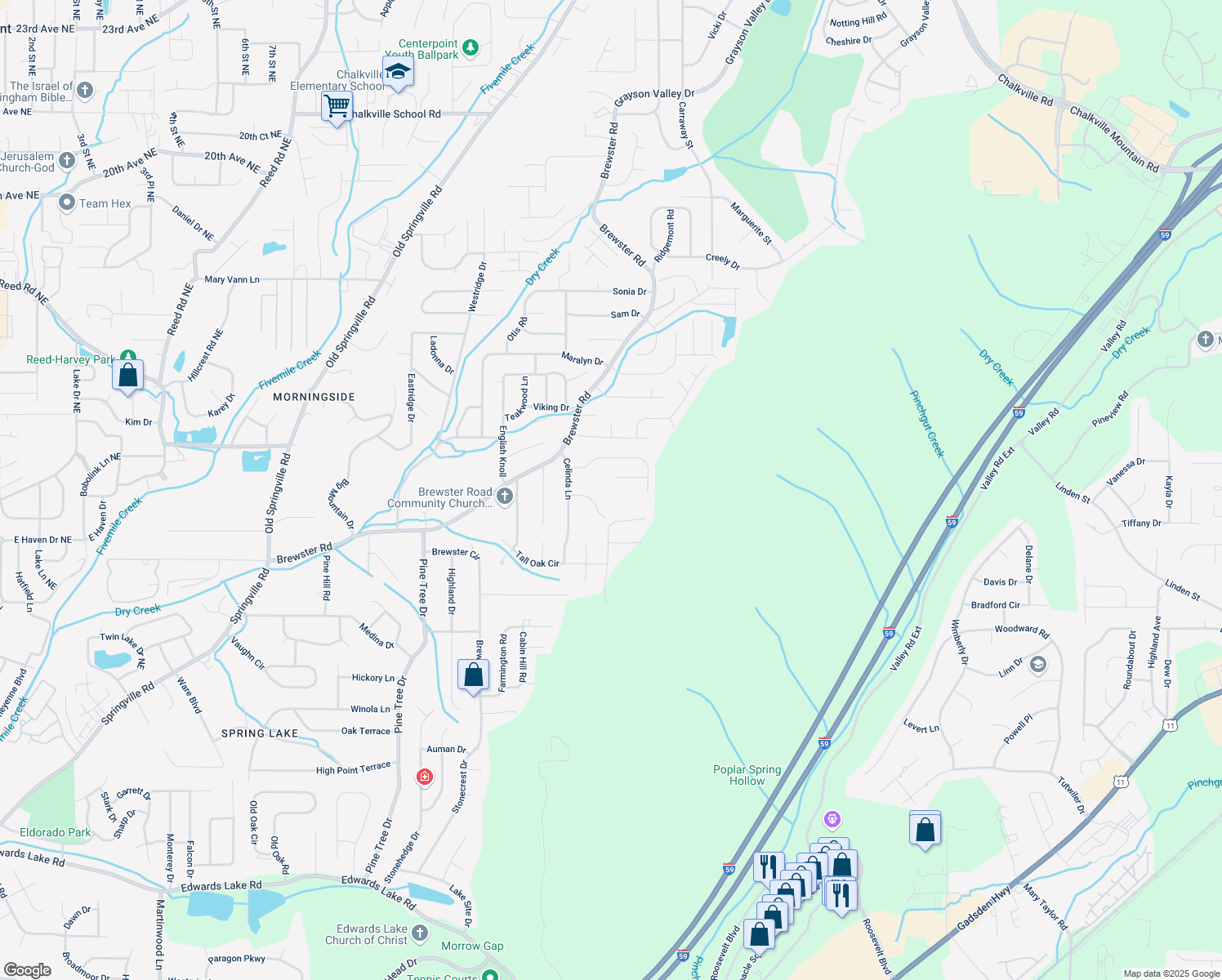 map of restaurants, bars, coffee shops, grocery stores, and more near 1784 Old Wagon Road in Birmingham