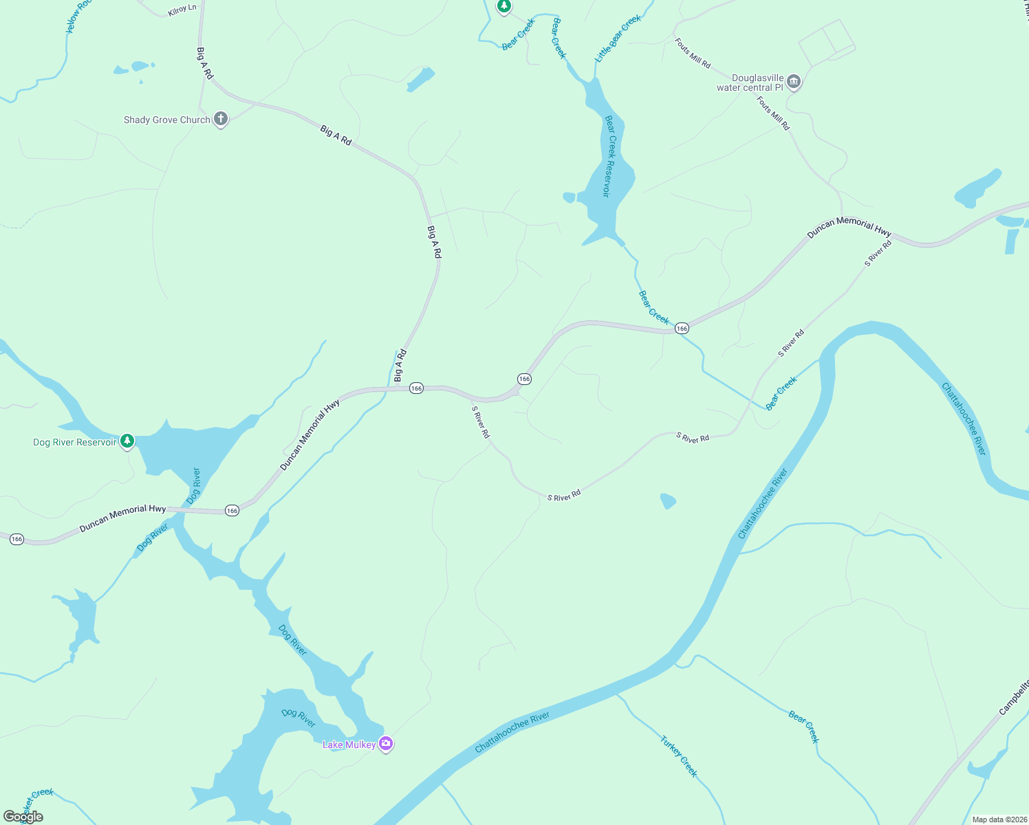 map of restaurants, bars, coffee shops, grocery stores, and more near 6495 Ullswater Court in Douglasville