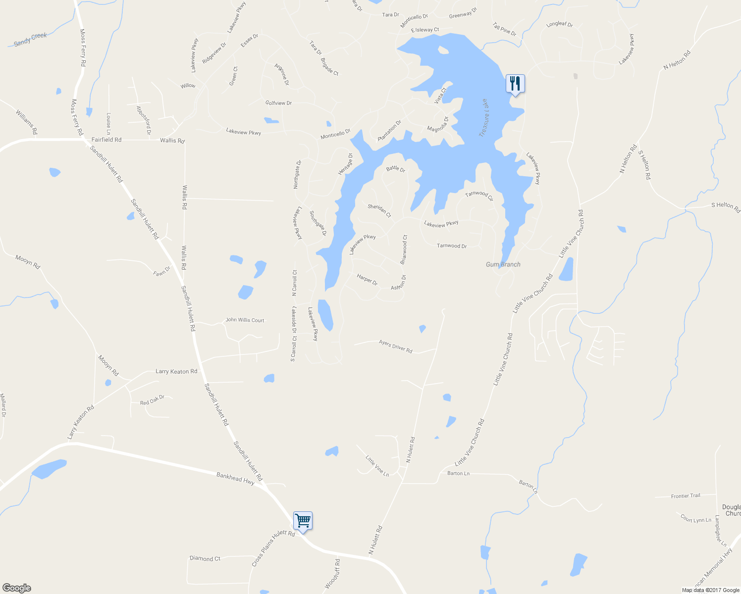 map of restaurants, bars, coffee shops, grocery stores, and more near 2209 Ashton Drive in Villa Rica