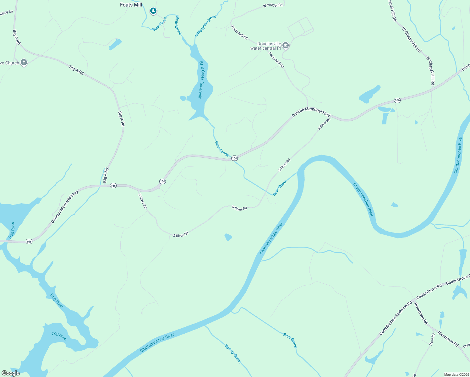 map of restaurants, bars, coffee shops, grocery stores, and more near 5630 Taylor Ridge Court in Douglasville