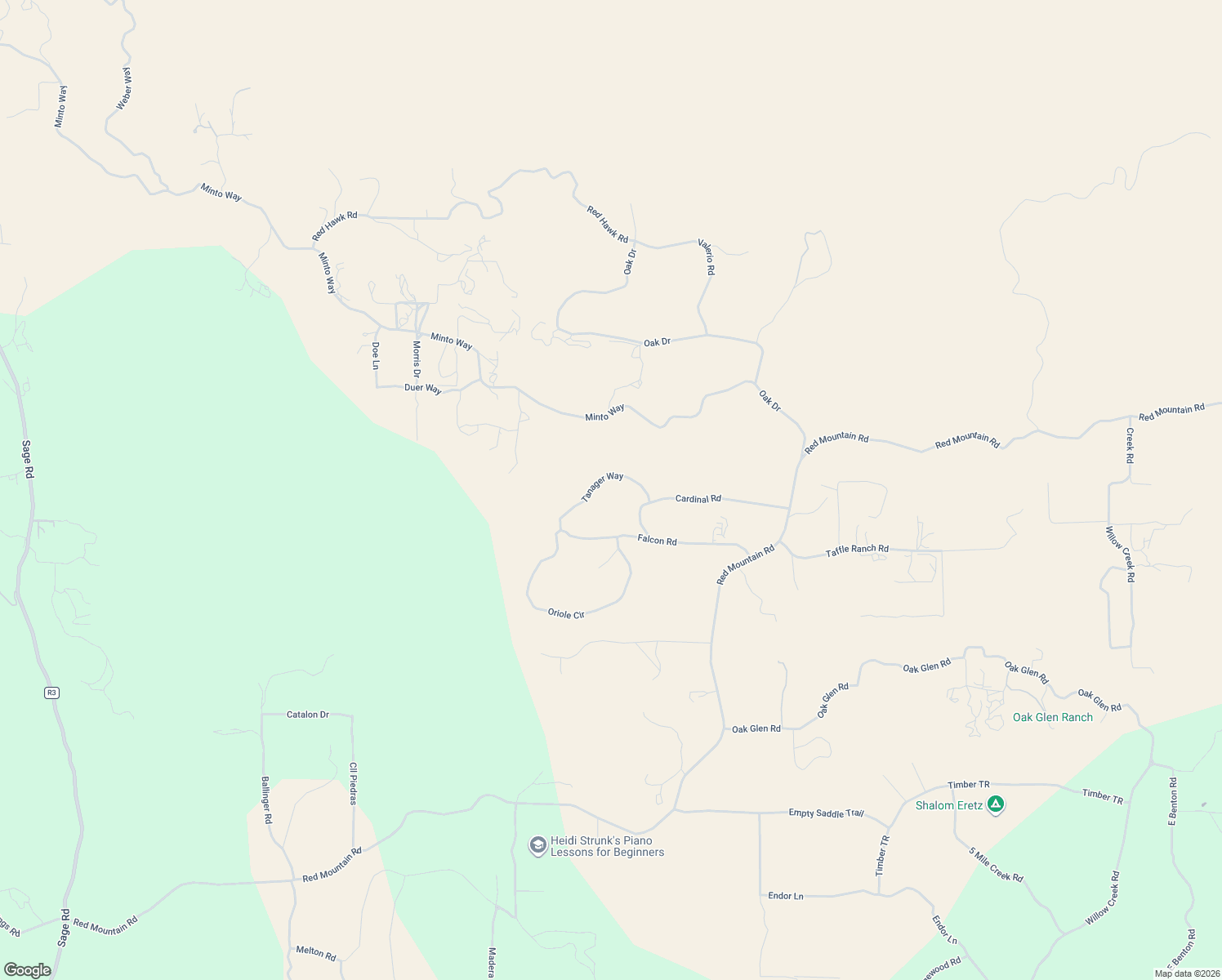 map of restaurants, bars, coffee shops, grocery stores, and more near 43315 Minto Way in Hemet
