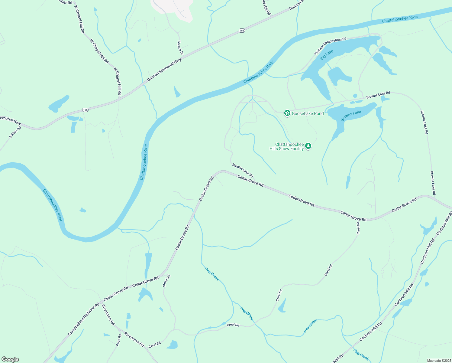 map of restaurants, bars, coffee shops, grocery stores, and more near 10170 Cedar Grove Road in Fairburn
