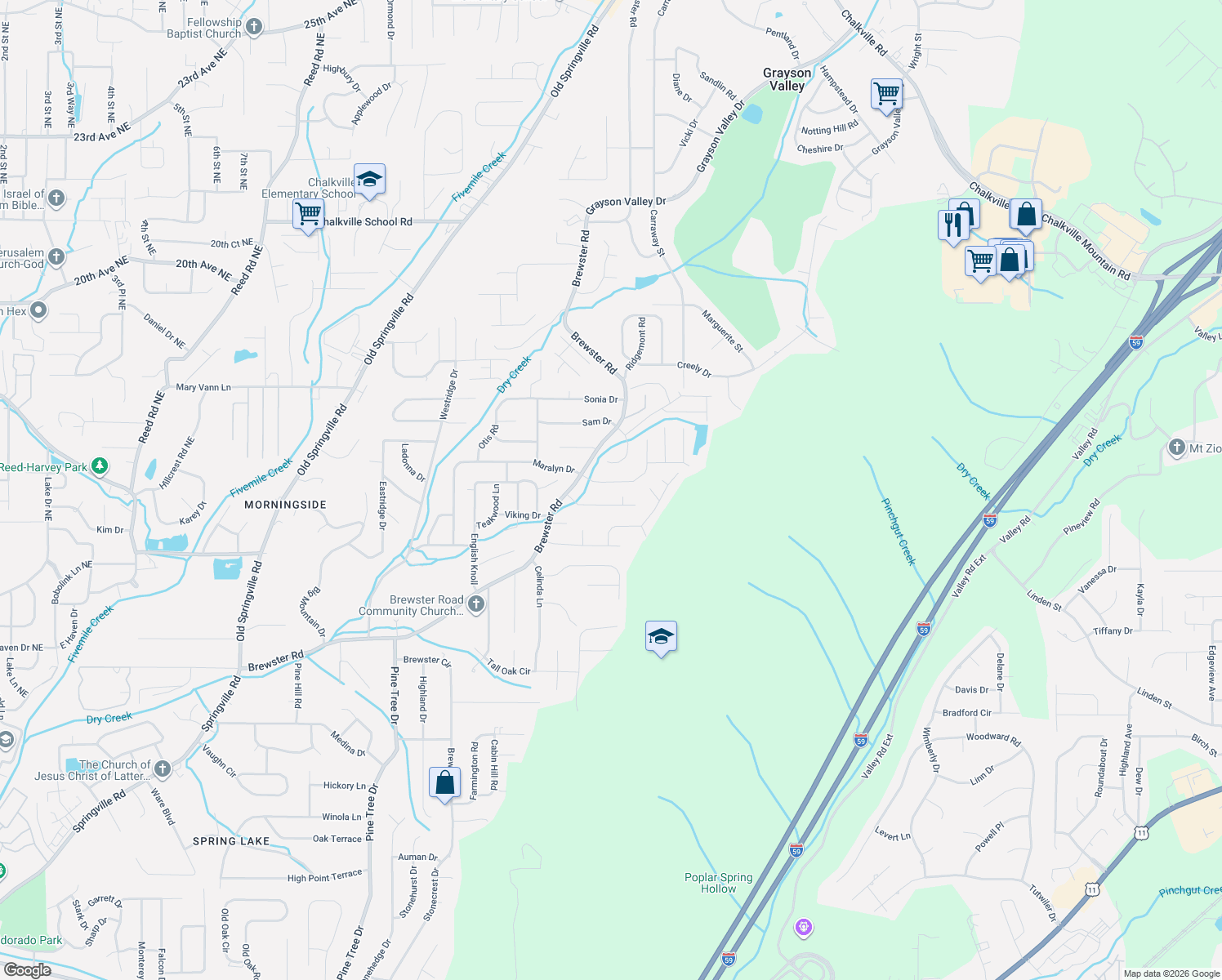 map of restaurants, bars, coffee shops, grocery stores, and more near 1730 Tudor Drive in Birmingham