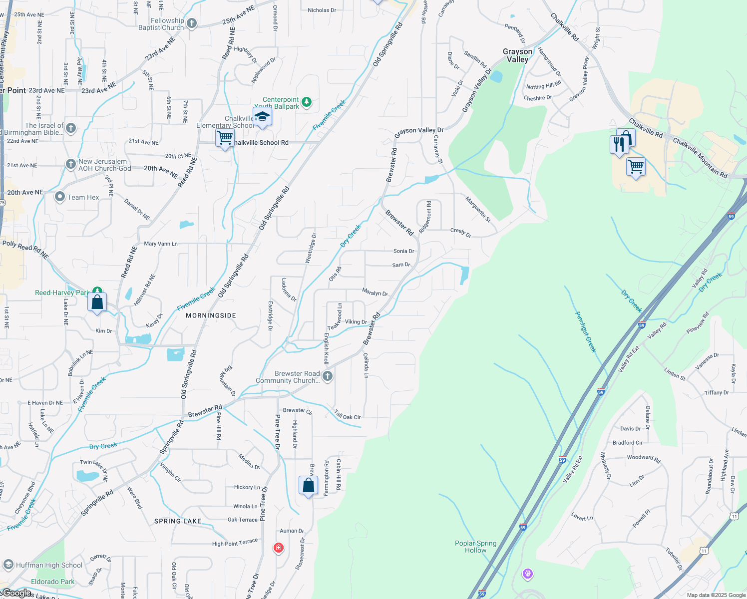 map of restaurants, bars, coffee shops, grocery stores, and more near 1733 English Knoll Circle in Birmingham