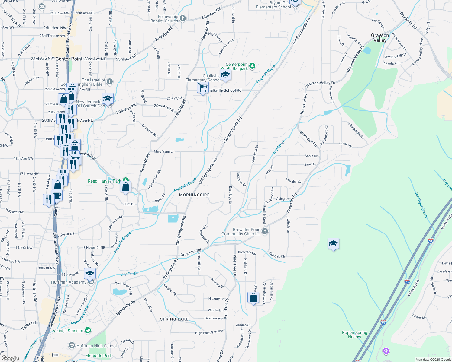 map of restaurants, bars, coffee shops, grocery stores, and more near 1010 Cannon Circle in Birmingham