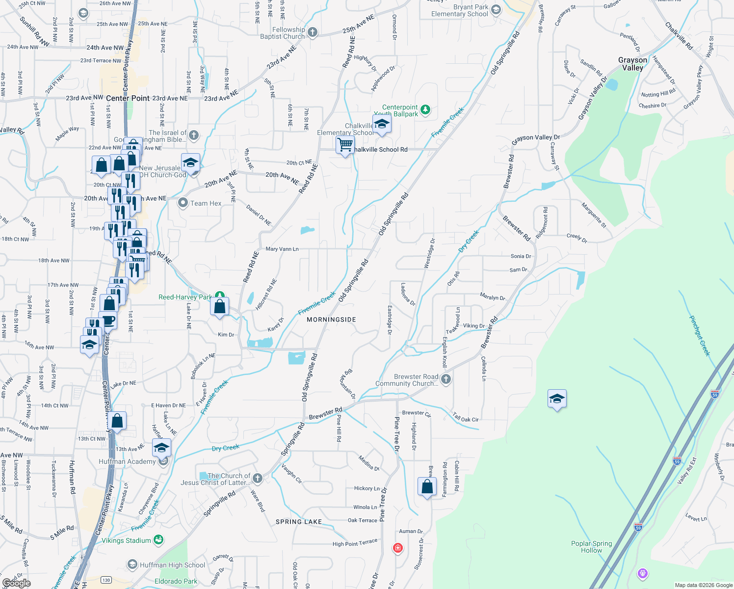 map of restaurants, bars, coffee shops, grocery stores, and more near 919 Rich Road in Birmingham