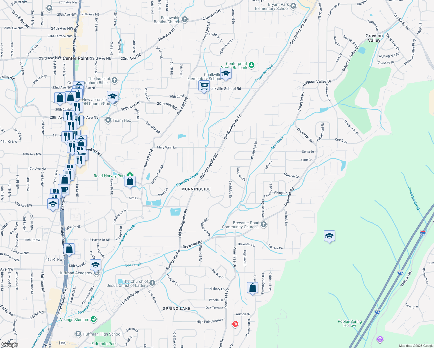 map of restaurants, bars, coffee shops, grocery stores, and more near 919 Rich Road in Birmingham